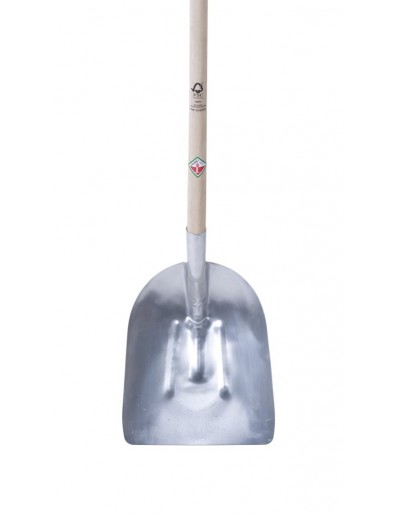 Oval aluminum snow shovel