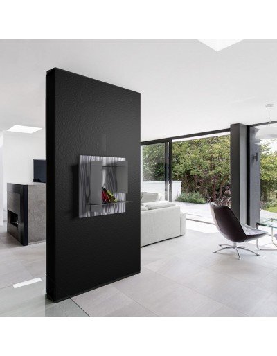 Modular bookshelf camouflage with black shelves