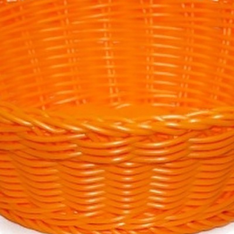 Orange flätad korg 20cm