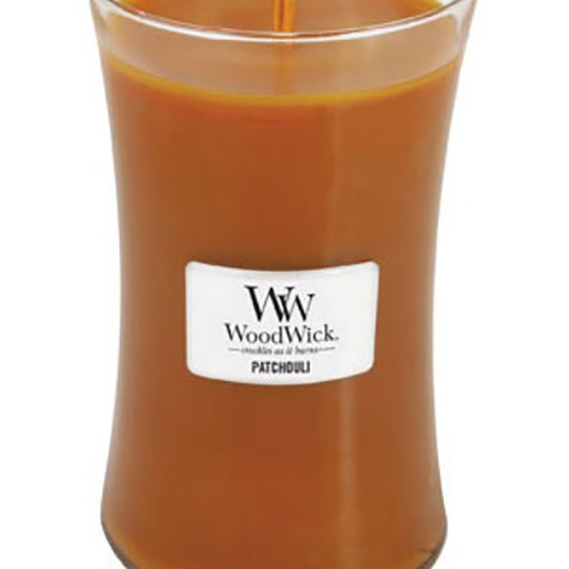 Woodwick candela maxi al patchouli - Anticadutavasi