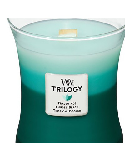 Woodwick bougie trilogie médias océan échapper