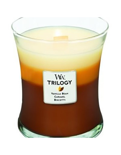 Woodwick trilogía de velas media café dulces