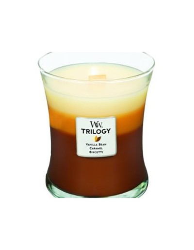 Woodwick bougie trilogie media café bonbons