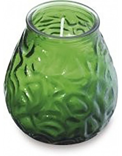 Green glass candle