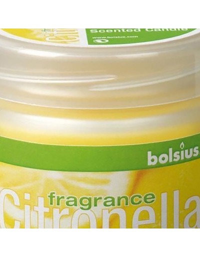 Bougie jaune de verre de citronnelle