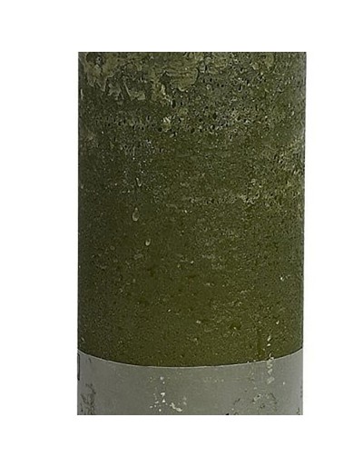 Rustic green cylindrical candle