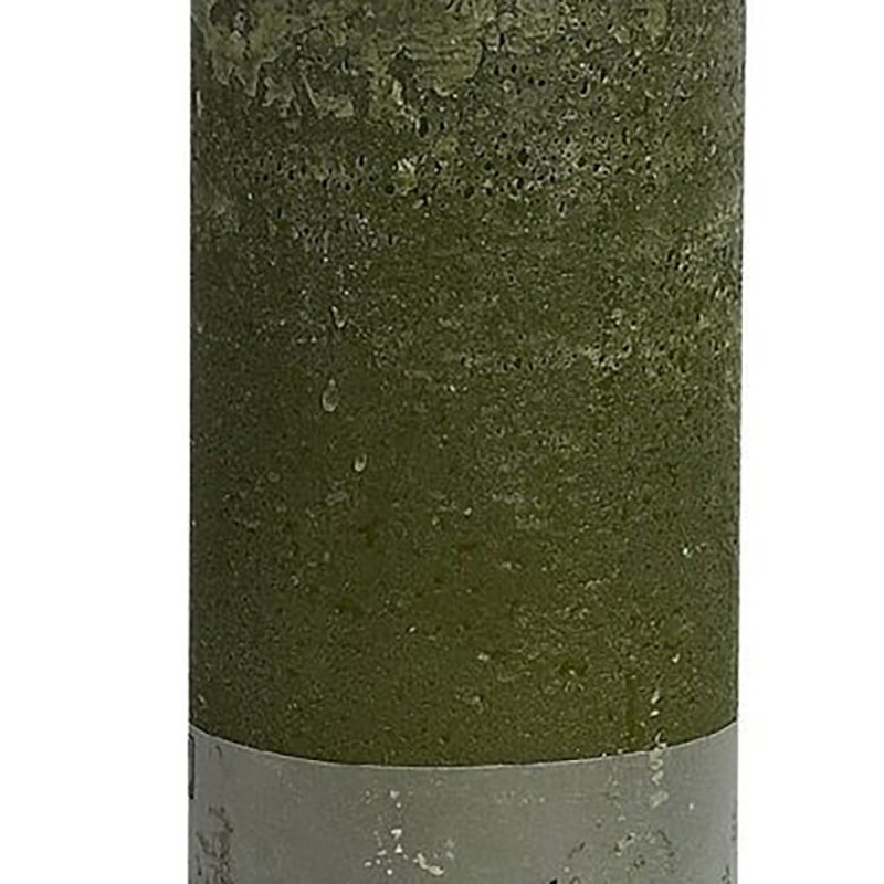 Rustic green cylindrical candle