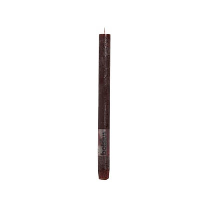 Rustic dark red cylindrical candle