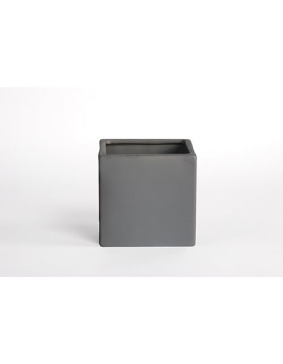 D&M Vaso cubo grigio opaco 14cm