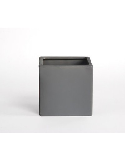 D&amp;M Matte grey cube vase 14cm