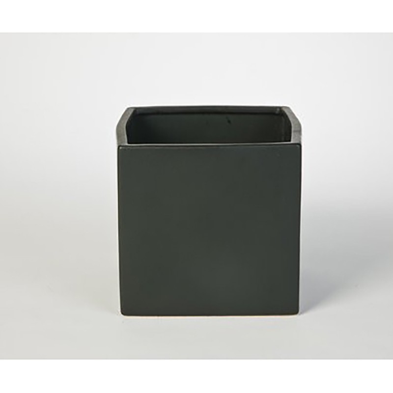 D&amp;M Matte Black Cube Vase 14cm