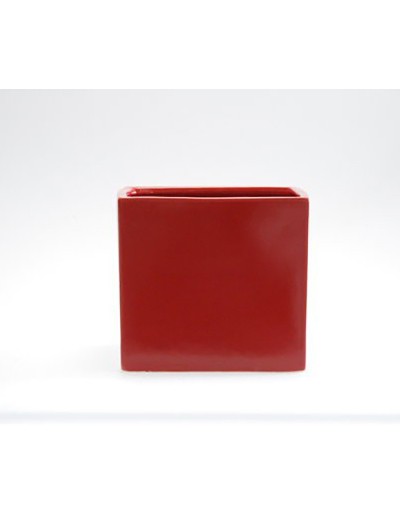 D&amp;M Matte red cube vase 14cm