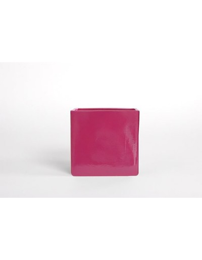 D&amp;M Vaso cubo fuchsia lucido 14 cm