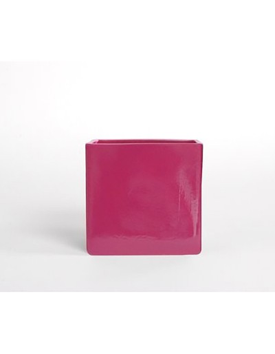 D&amp;M Vaso cubo fuchsia lucido 14 cm