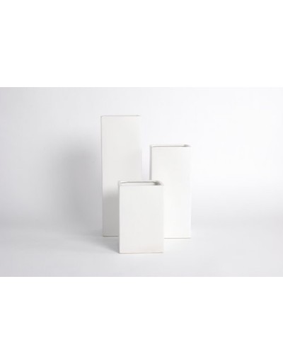 VASE H30 WHITE MATTE