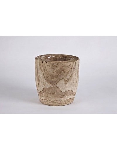 D&amp;M Holz blonde Vase 18cm