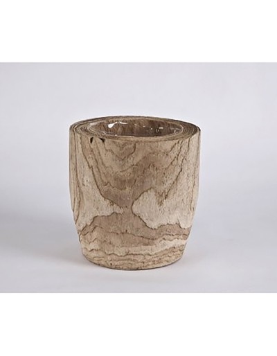 D&amp;M Holz blonde Vase 22cm