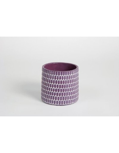 D&amp;M Florero de cerámica púrpura 18