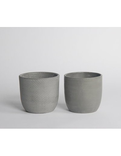 D&M micmac grey ceramic vase 18cm