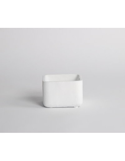 D&amp;M Vase chap carré blanc 12 cm
