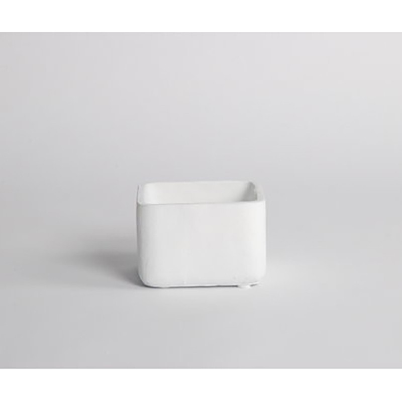 D&amp;M Vaso chap bianco quadrato 12 cm