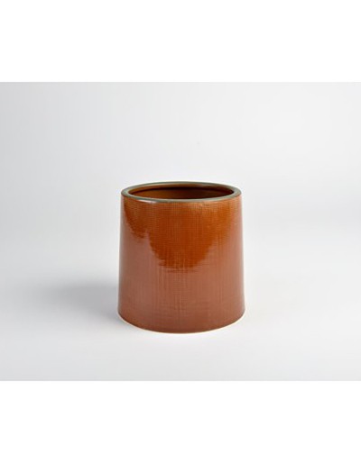 D&amp;M Vase waffle ferrugem cerâmica 13 cm