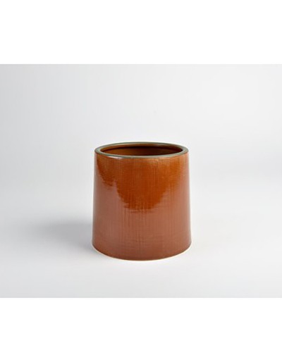 D&amp;M Vase waffle ceramic rust 24 cm