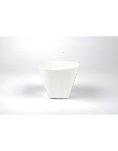 D&amp;M Vaso folded in ceramica bianco 8 cm