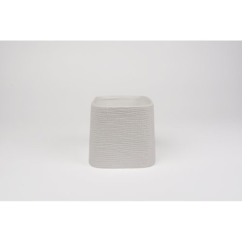 Wazon D&amp;M Faddy z białej ceramiki 13 cm