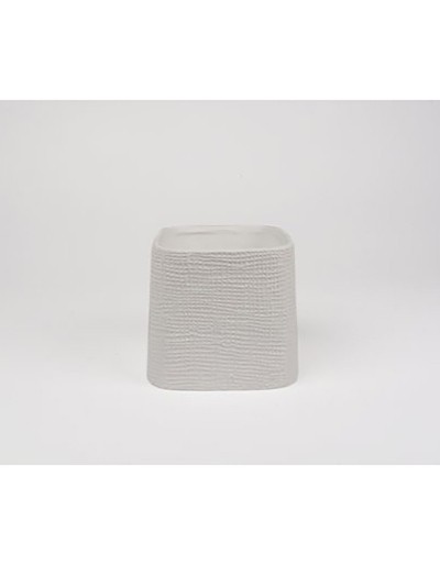 D&amp;M Vase faddy white ceramic 13 cm