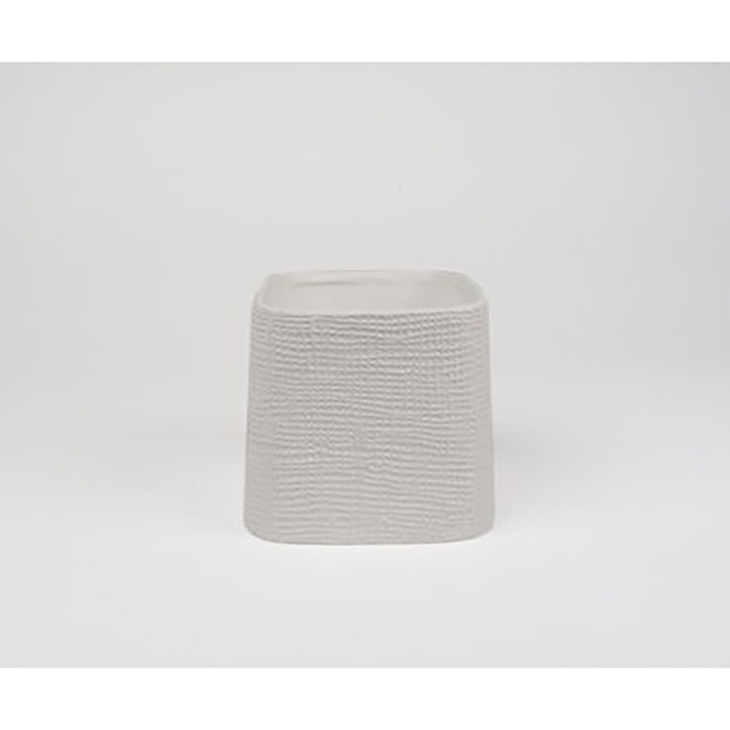 Wazon D&amp;M Faddy z białej ceramiki 13 cm