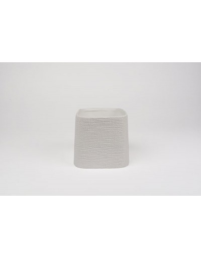 D&amp;M Vaso faddy cerâmica branca 18 cm