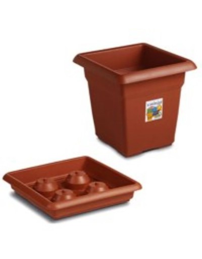 Sottofioriera quadra 45 cm colore terracotta