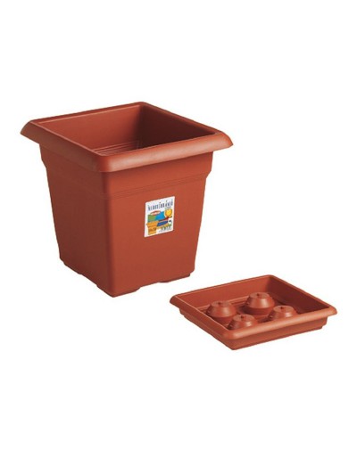 Fioriera plastica quadra 45 cm terracotta