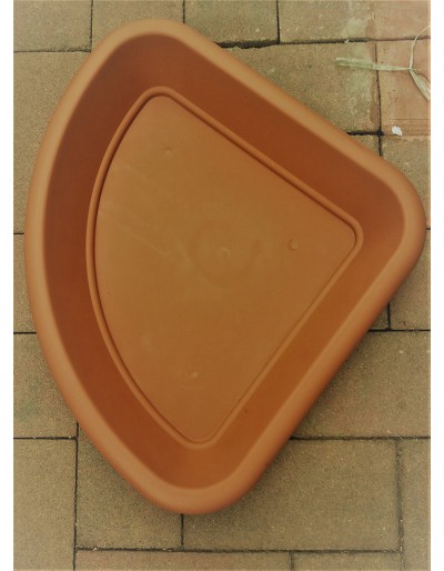 HIGH CORNER TERRACOTTA DECOR SAUCER 45cm lateral