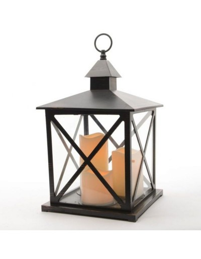 LED lantern hanging traditional black Kaemingk