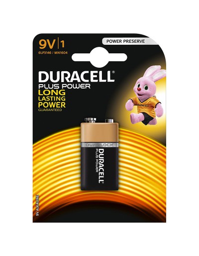 DURACELL PLUS BATERÍAS DE TRANSISTOR DE POTENCIA DE 9V