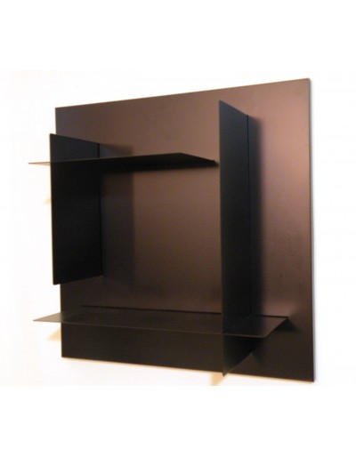 Librería modular negra con estantes negros