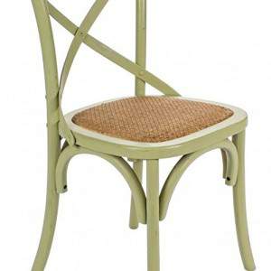 Silla de madera de color verde verdoso