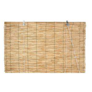 Raw bamboo roller blind fastened by nylon
