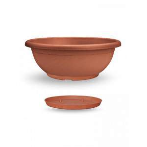 Naxos tigela 80 cm de diâmetro com SOTTOVASO AD INCASTRO TERRACOTTA