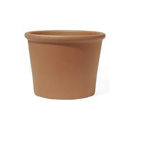 Jarrón cilíndrico de terracota con borde de diámetro 33 cm