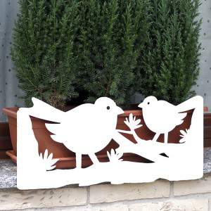 Vasosicuro Plus uccellini bianco con vaso terracotta