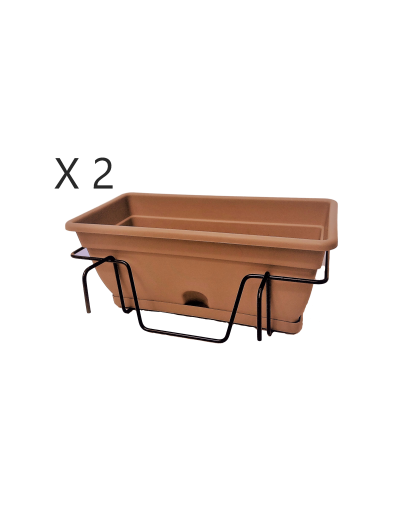 Kit doppio balconiera 50cm e balconetta terracotta