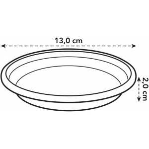 Elho Spodek Uniwersalny Okrągły 13 - Ciemnoszary - Wewnątrz i Na Zewnątrz - Ø 13 x H 2 cm