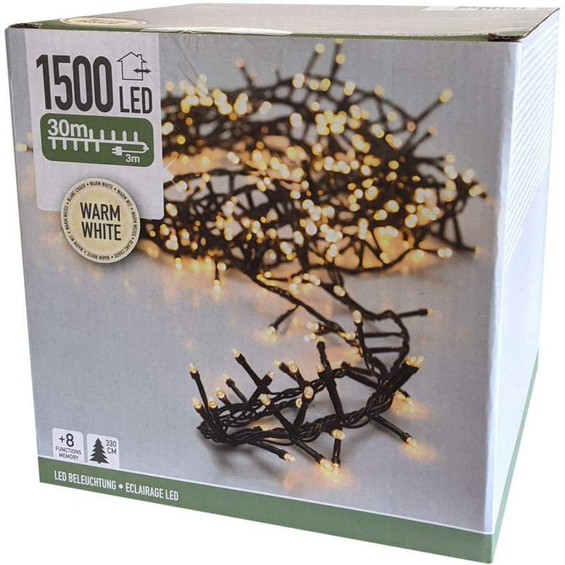 1500 lumières de Noël LED BLANC CHAUD 30m - Anticadutavasi