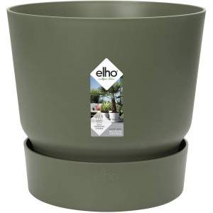 Elho Greenville Round Vase, Green, 25 CM