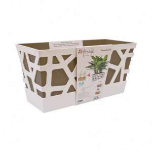 Vaso Mosaic Flowerbox Idel 40 Bianco/ Taupe
