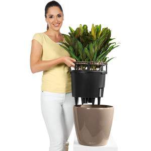 Lechuza 16060 CLASSICO Premium LS 35 Herausnehmbarer Pflanzeinsatz mit patentiertem Griffrahmen, weiß glänzend, Kunststoff 