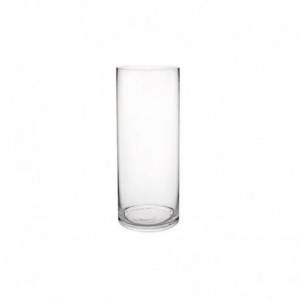 Cylinder Vase In Transparent Glass 40 cm High.